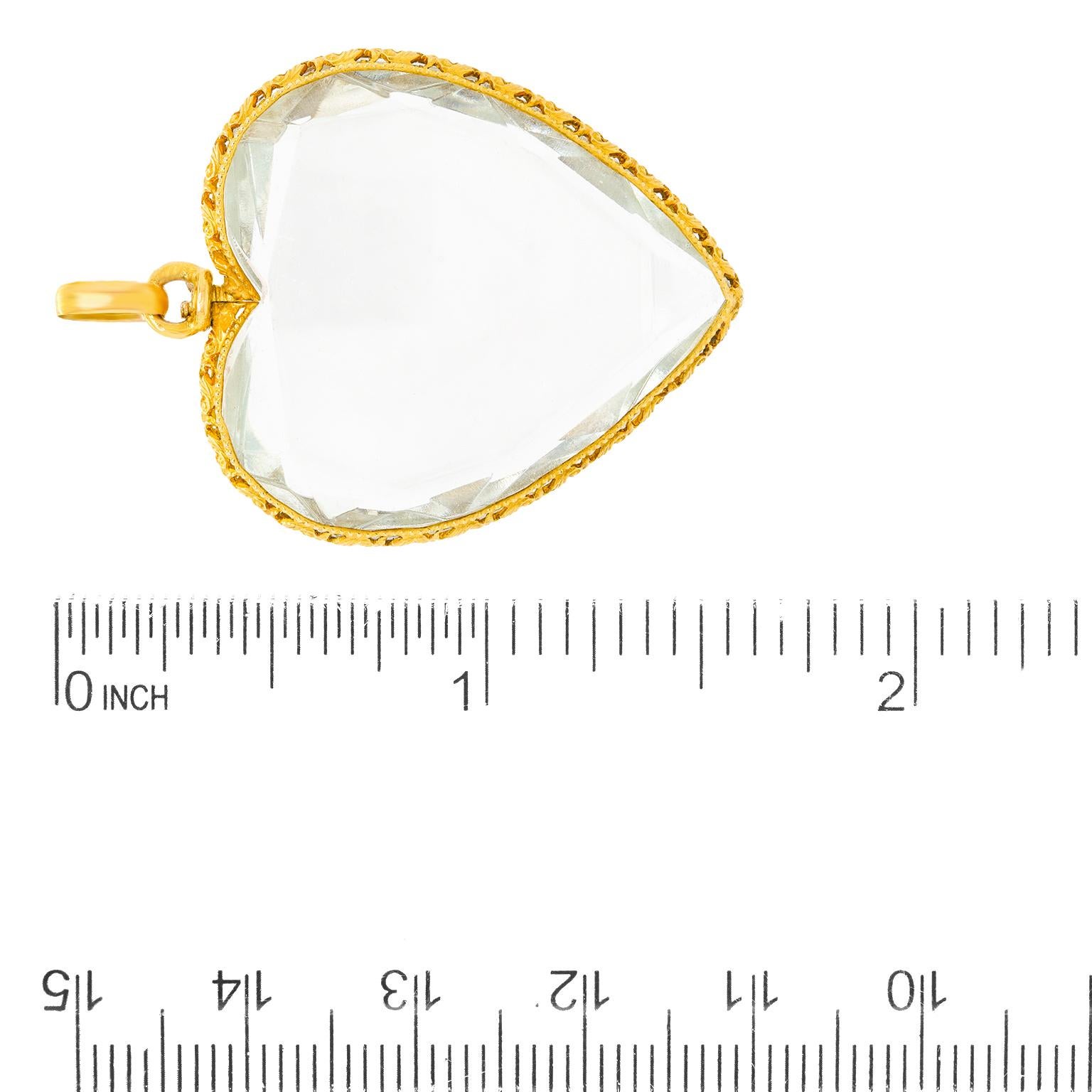 Antique Gold and Rock Crystal Heart 1