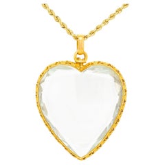 Antique Gold and Rock Crystal Heart