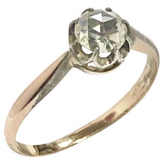 Antique Gold and Rose Cut Diamond Ring Russian