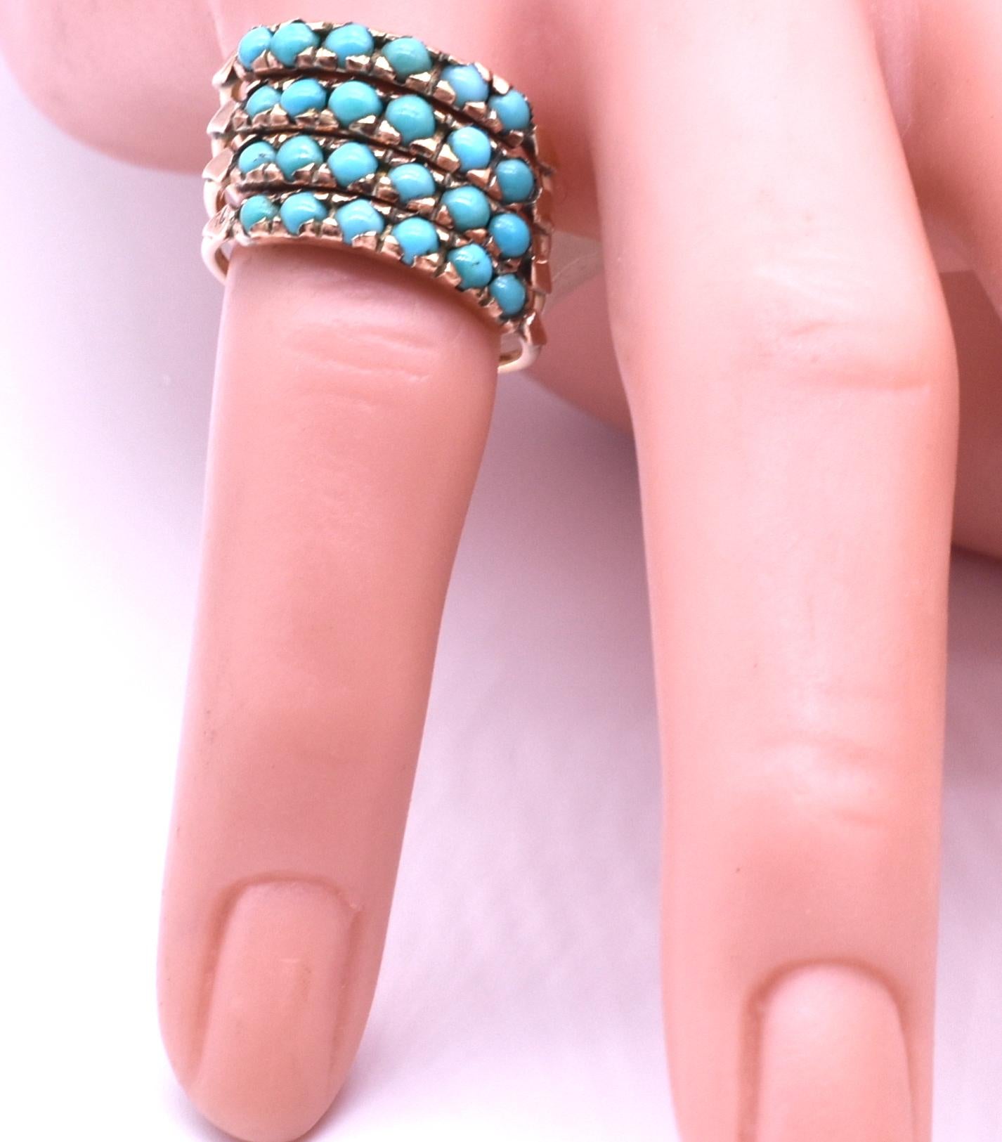 Antique Gold and Turquoise Harem Ring 1