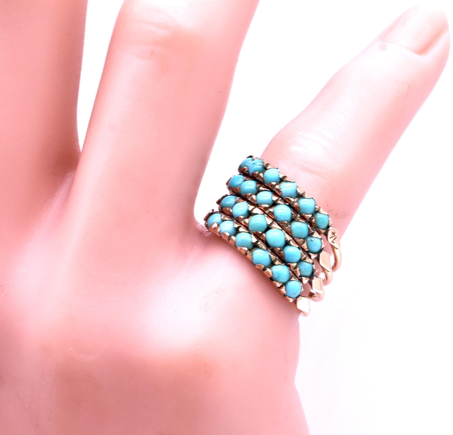Antique Gold and Turquoise Harem Ring 2