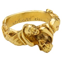 Antique Gold Art Nouveau Ring by Arvisenet