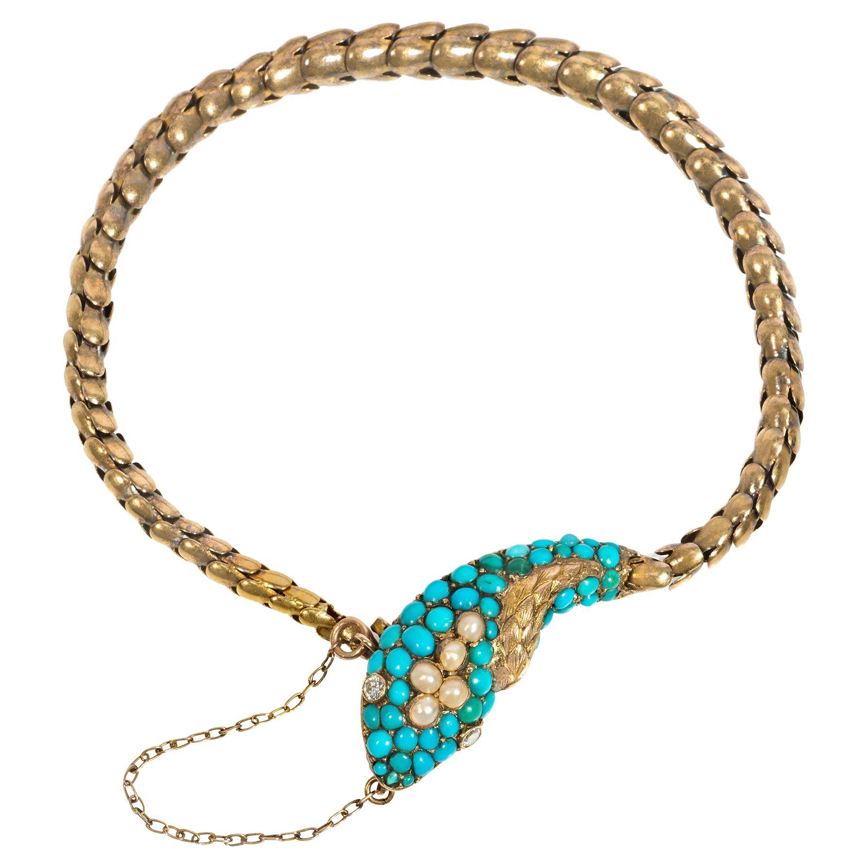 Persian Gold, Turquoise and Pearl Bracelet at 1stDibs | turquoise and pearl bracelet, persian ...