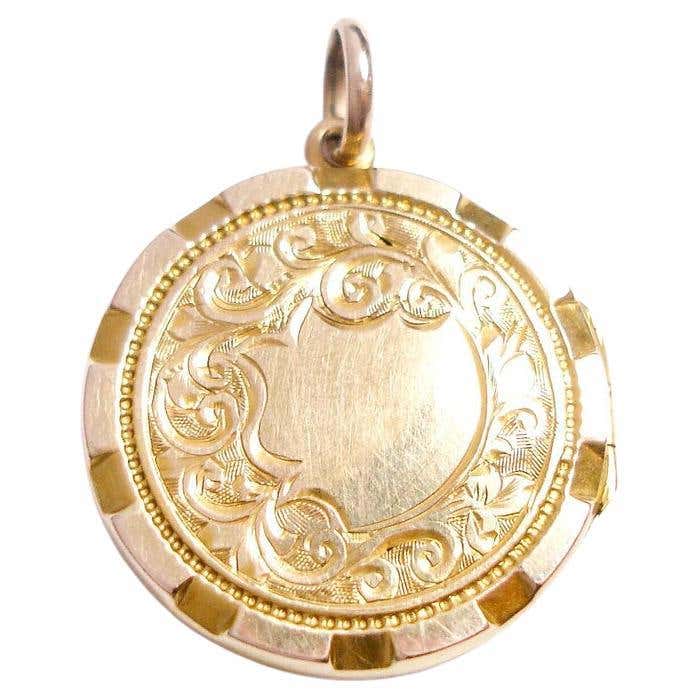 Large Antique Moon and Star Rose Gold and Diamond Locket at 1stDibs ...