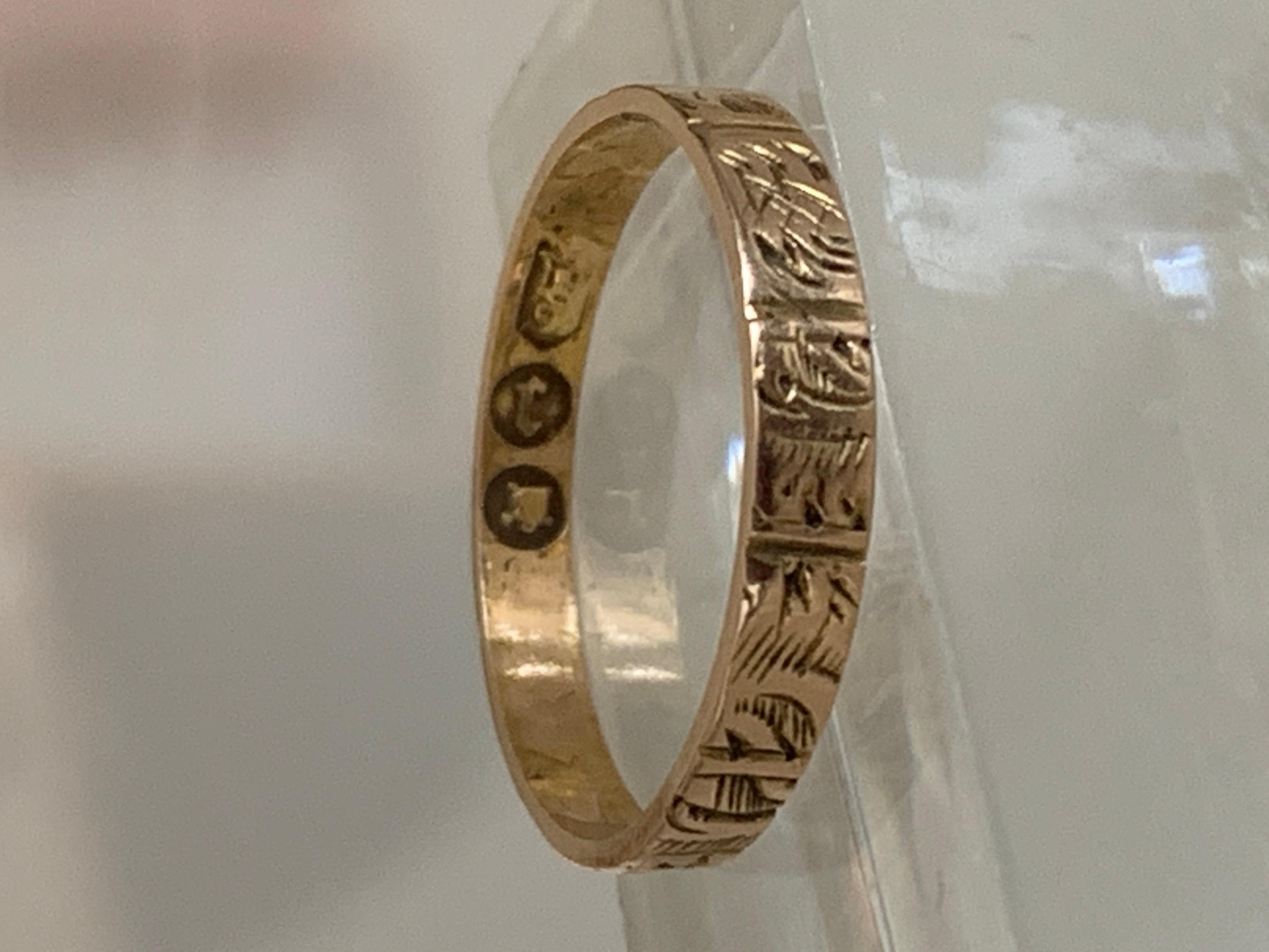 da uomo o donna Anello a fascia d'oro antico, circa 1880 in vendita