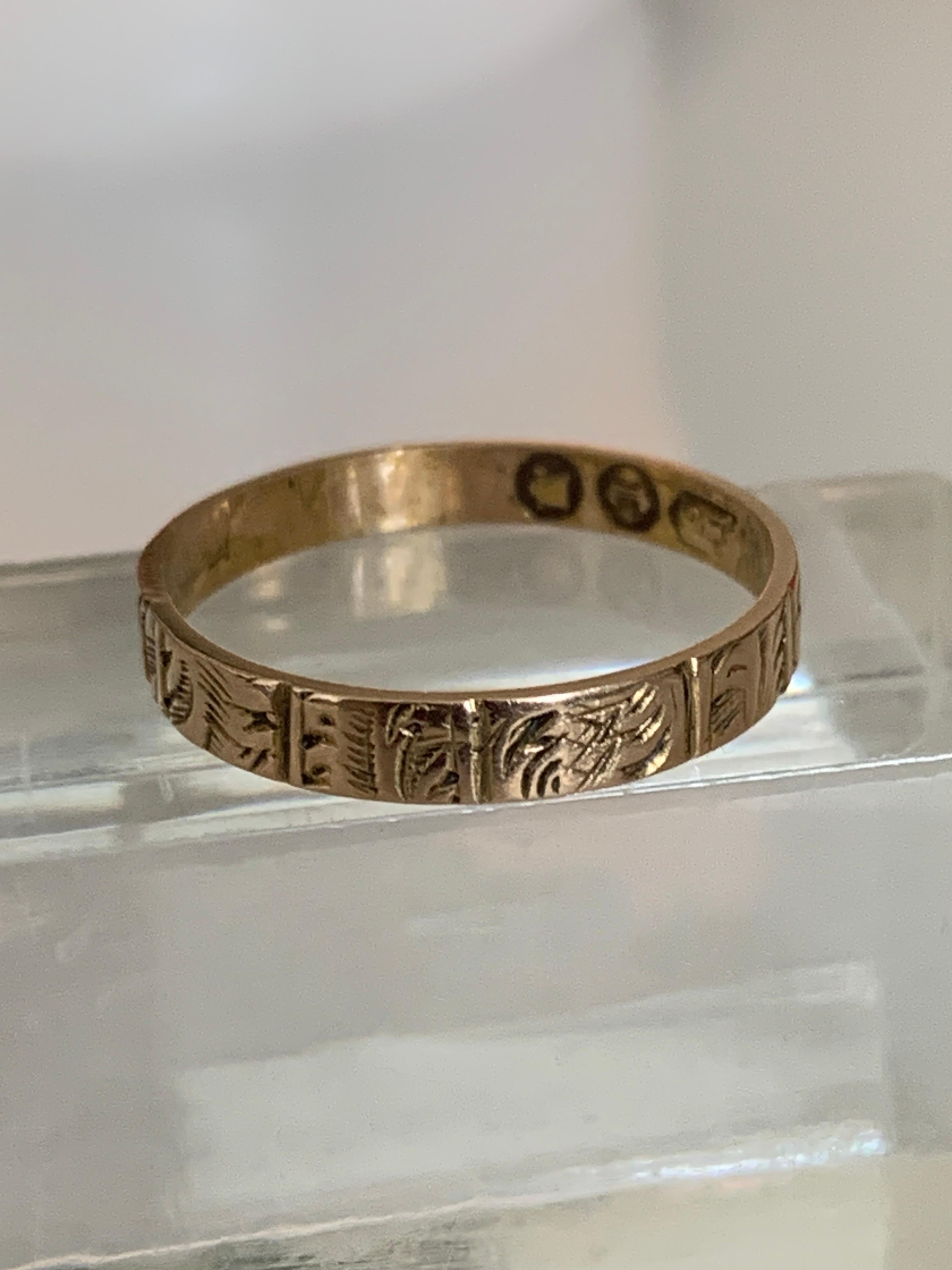 Anello a fascia d'oro antico, circa 1880 in vendita 1