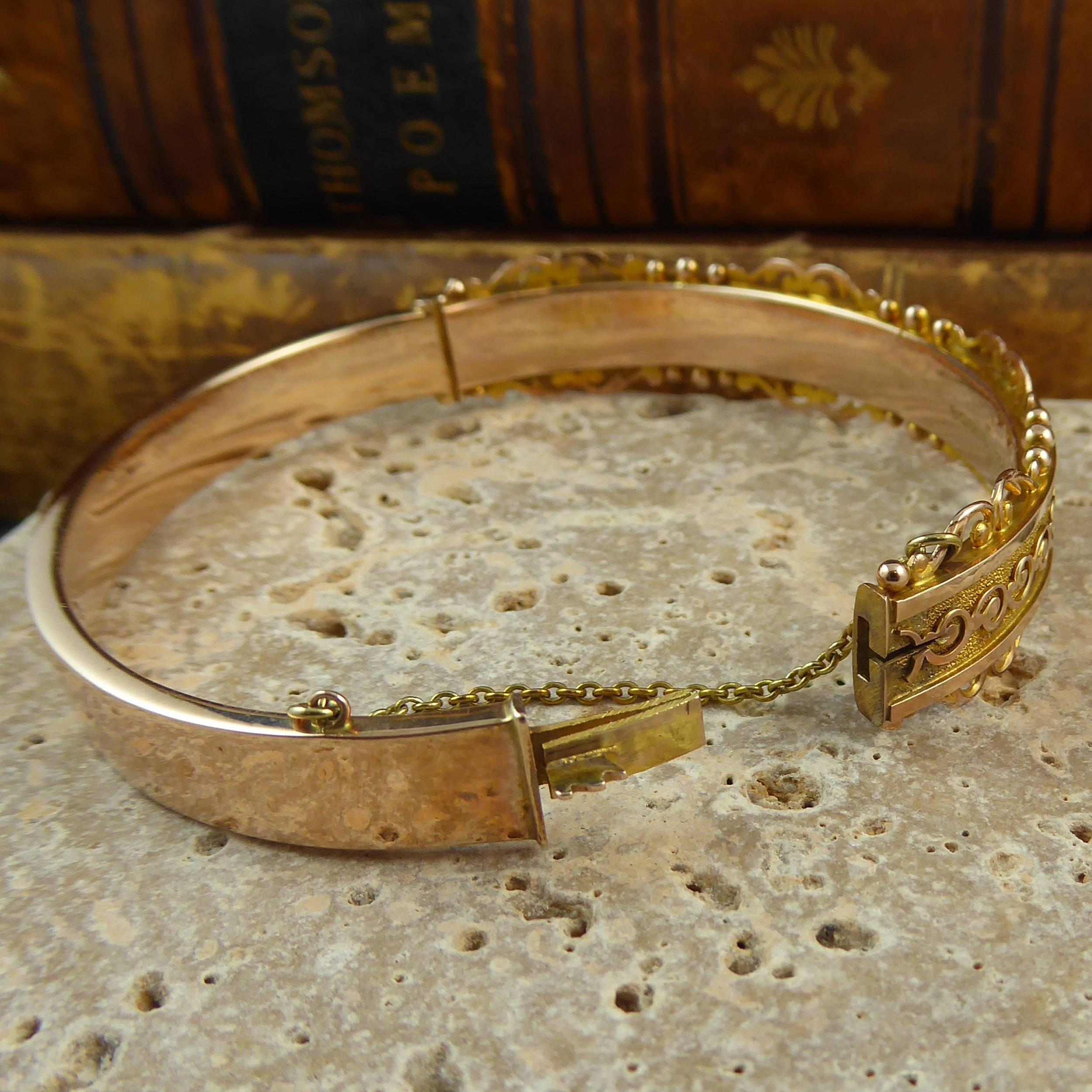 Antique Gold Hallmarked 1913 Bangle Bracelet In Good Condition In Yorkshire, West Yorkshire