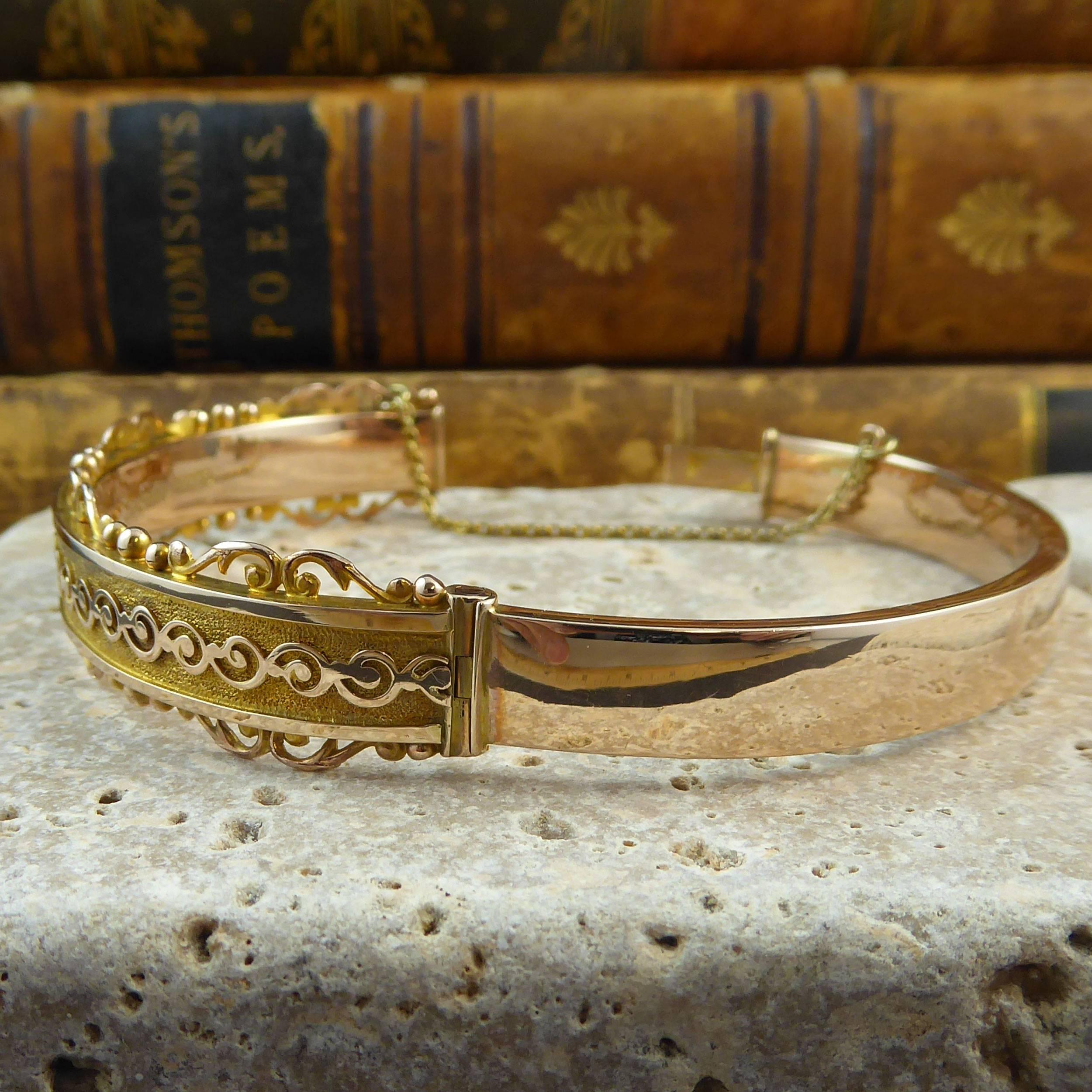 Women's Antique Gold Hallmarked 1913 Bangle Bracelet