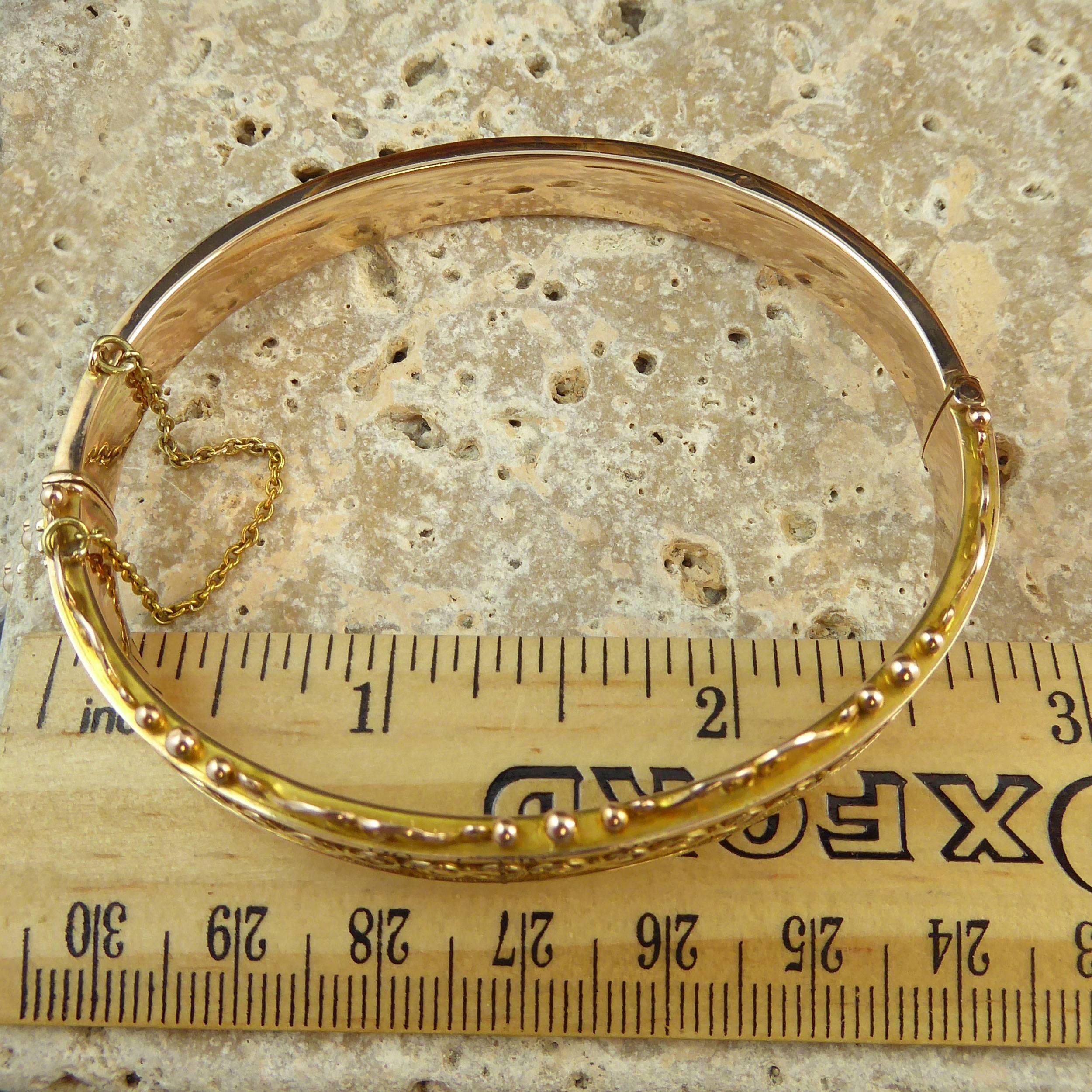 Antique Gold Hallmarked 1913 Bangle Bracelet 3