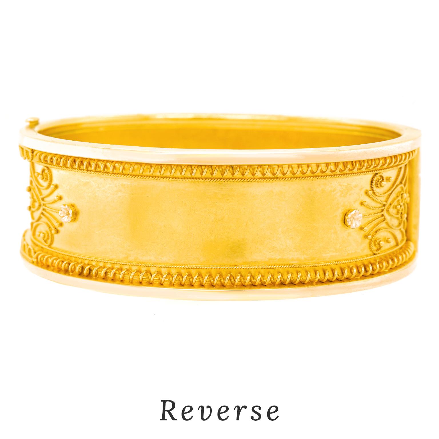 Antique Gold Bangle Bracelet For Sale 1