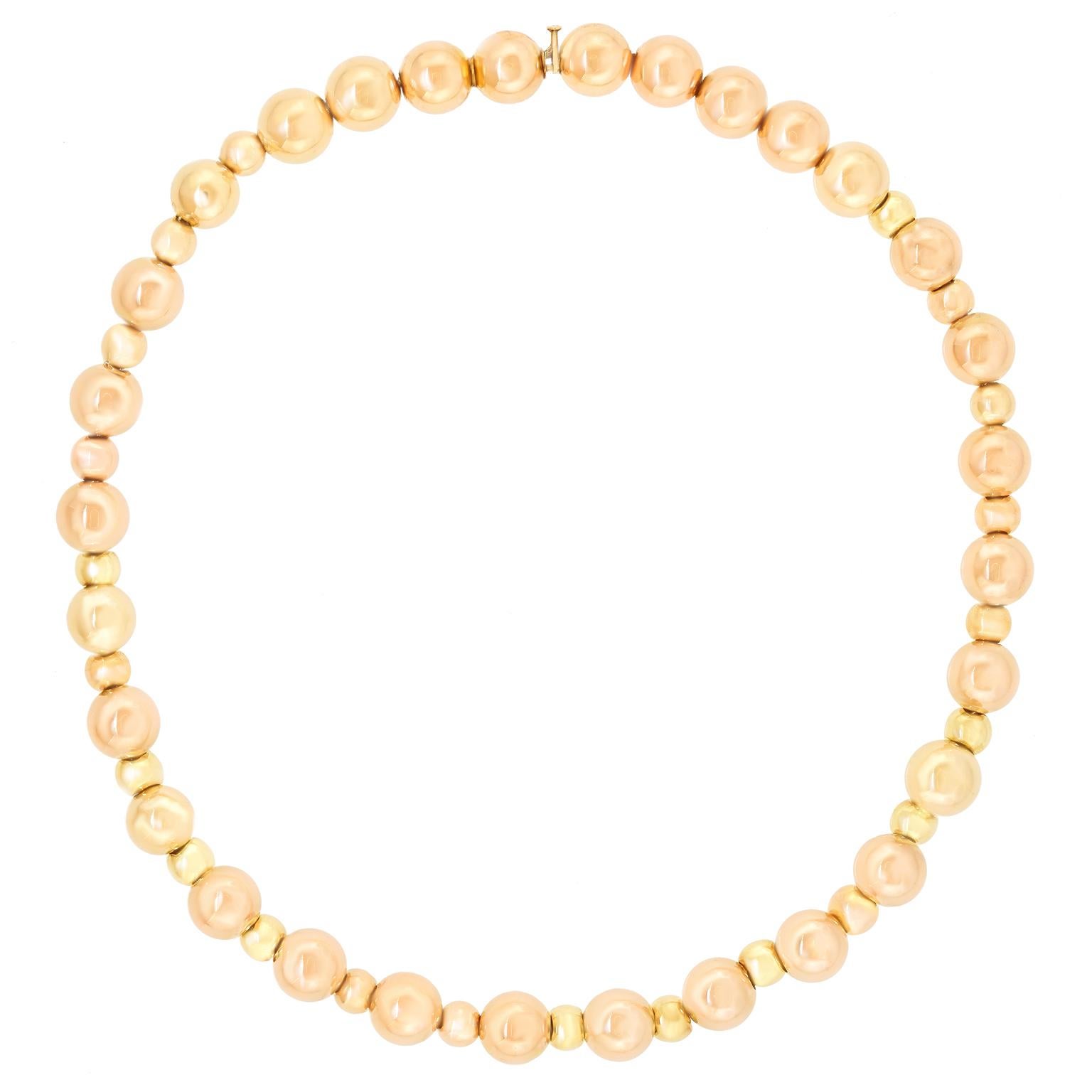 Collana di perline in oro antico In condizioni ottime in vendita a Litchfield, CT