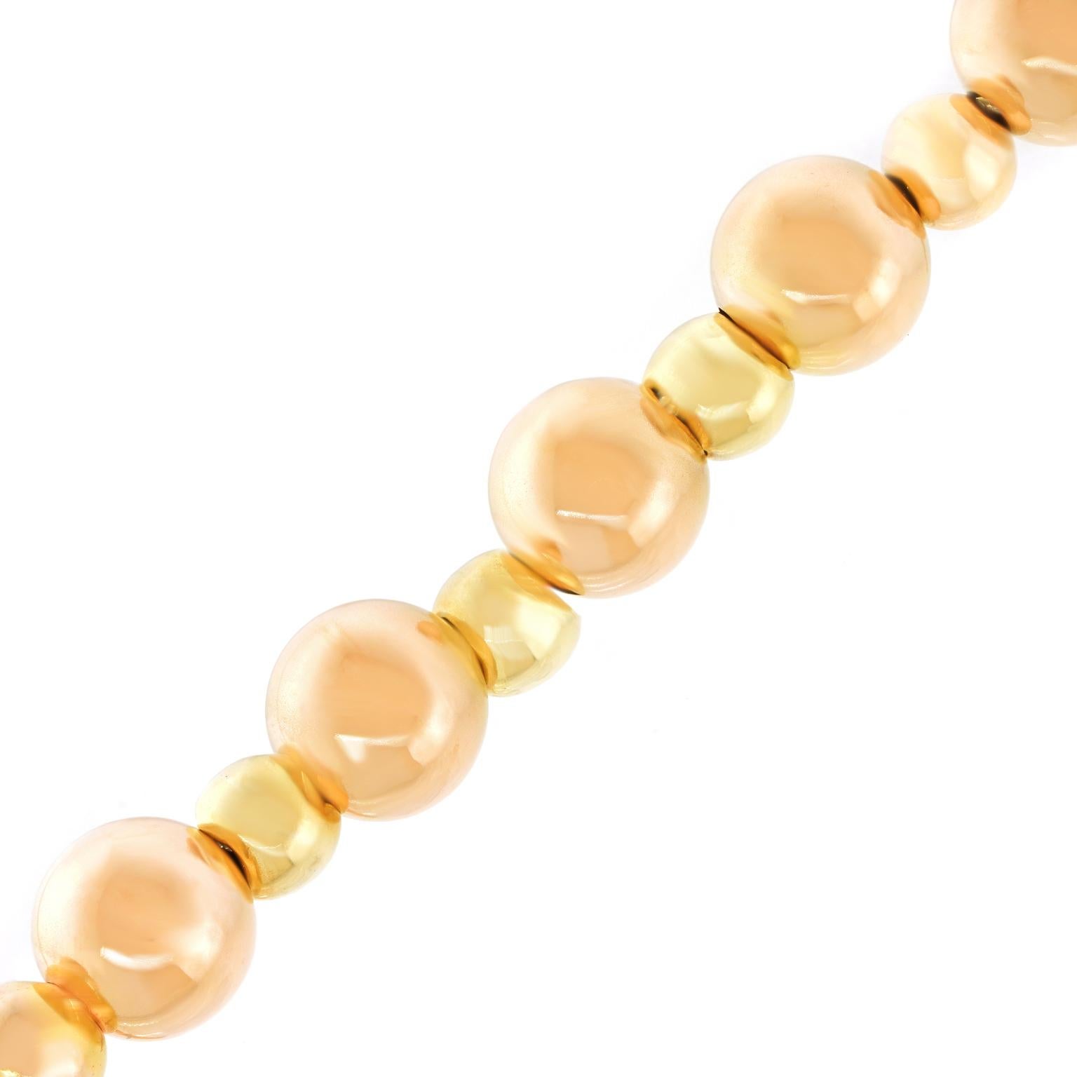 Collana di perline in oro antico in vendita 3