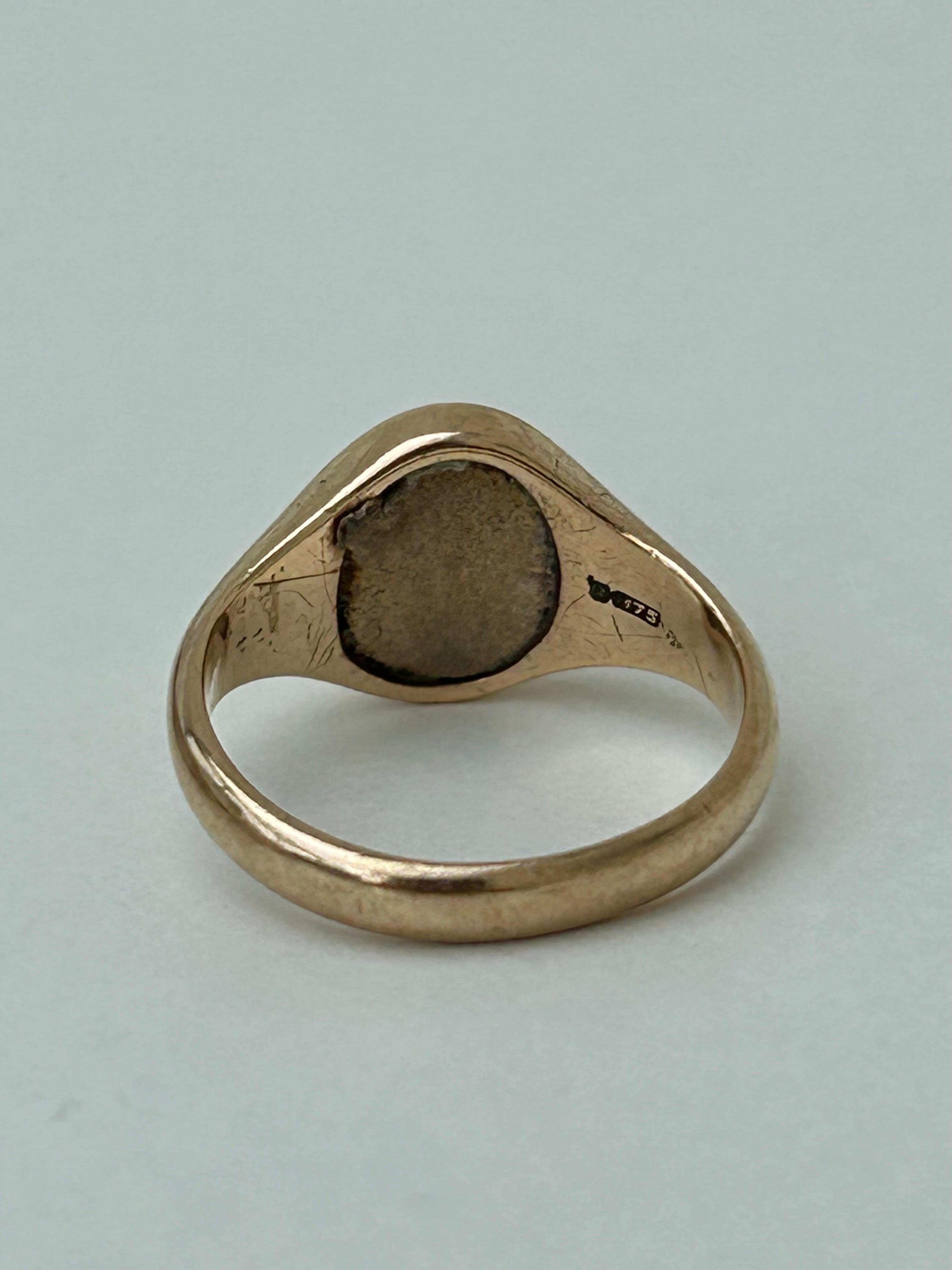 Art Deco Antique Gold Bloodstone Signet Ring