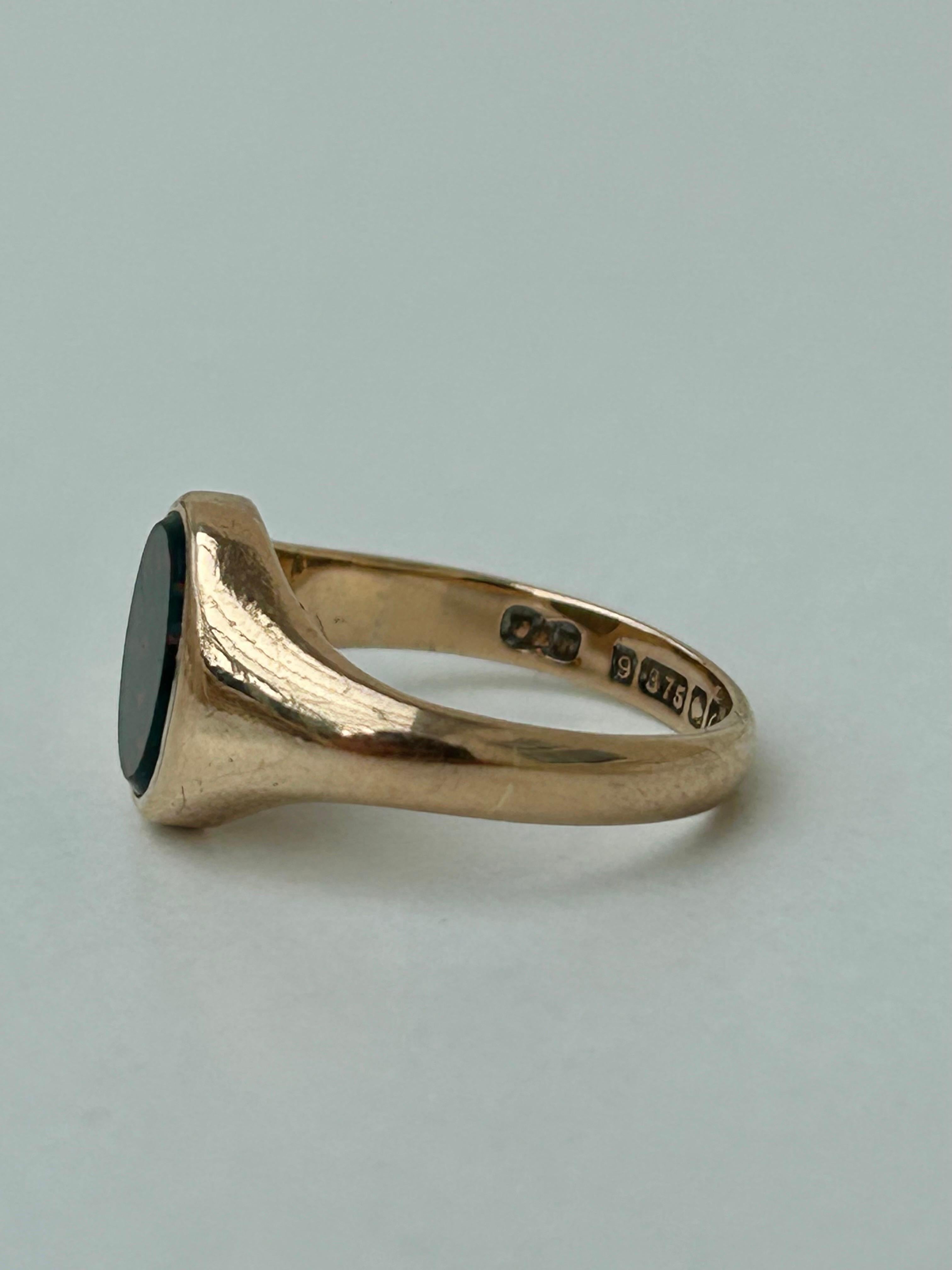 Antique Gold Bloodstone Signet Ring 1
