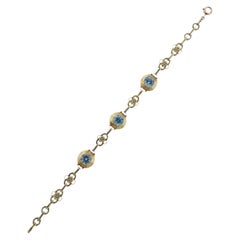 Antique Gold Blue Gemstone Bracelet