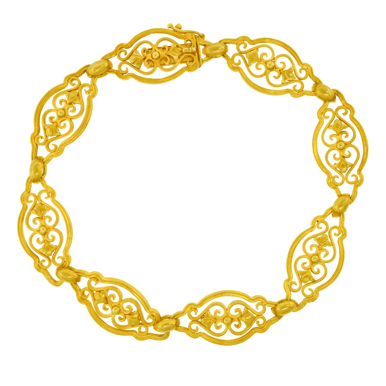 Antique Gold Bracelet 18k c1890s France 5
