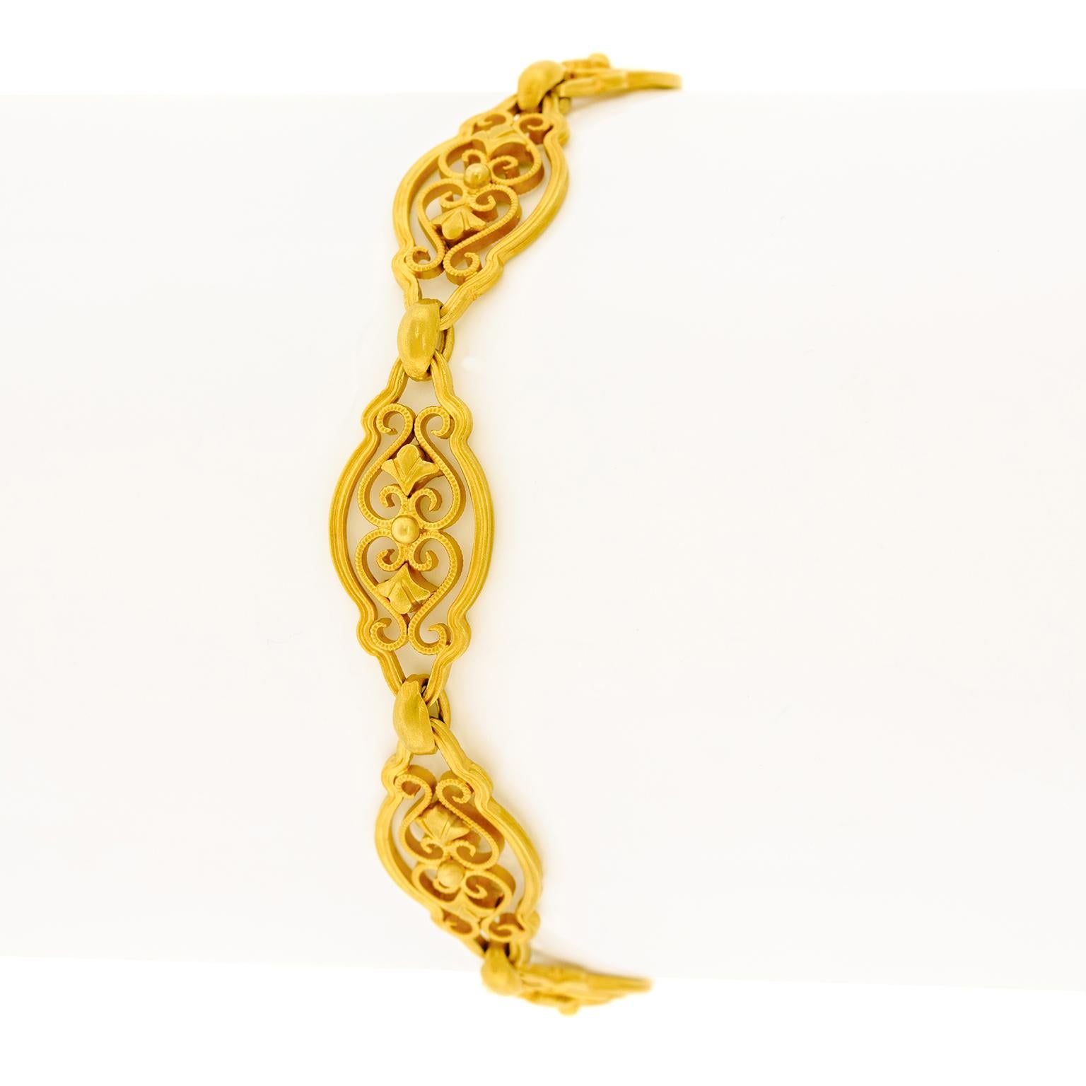 Victorian Antique Gold Bracelet 18k c1890s France