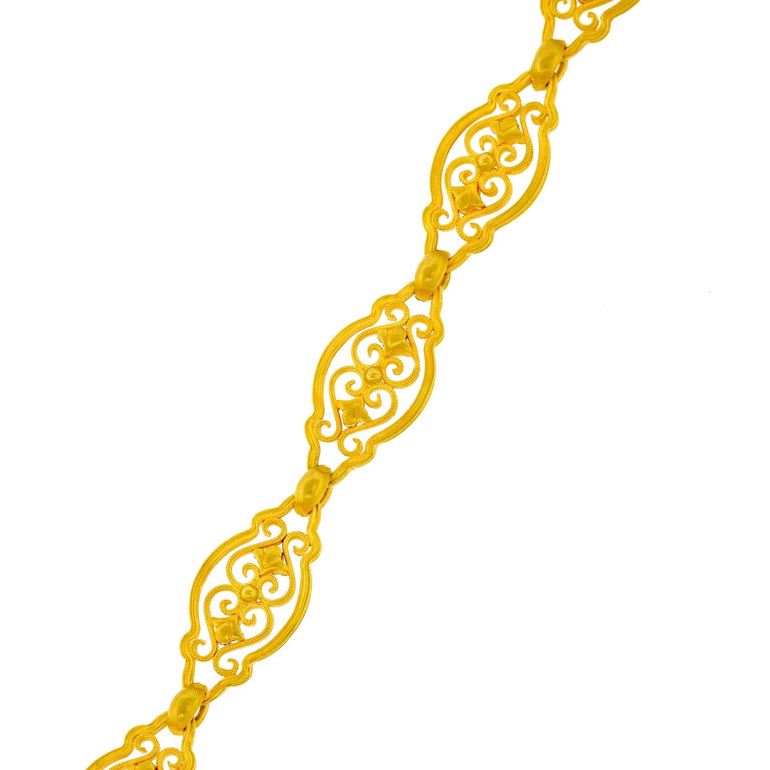 Antique Gold Bracelet 18k c1890s France 4