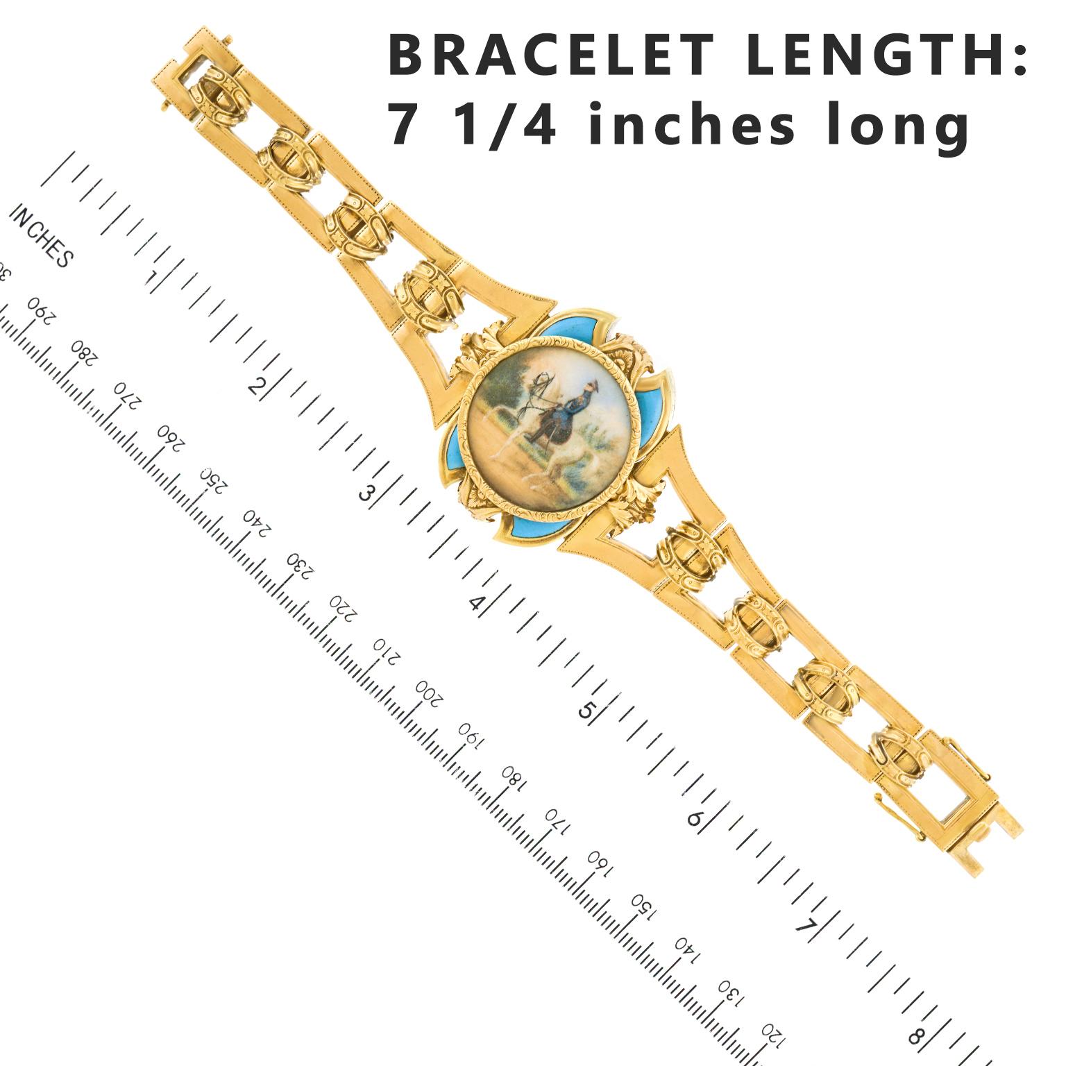Antique Gold Bracelet with Calvary Officers Portrait 1