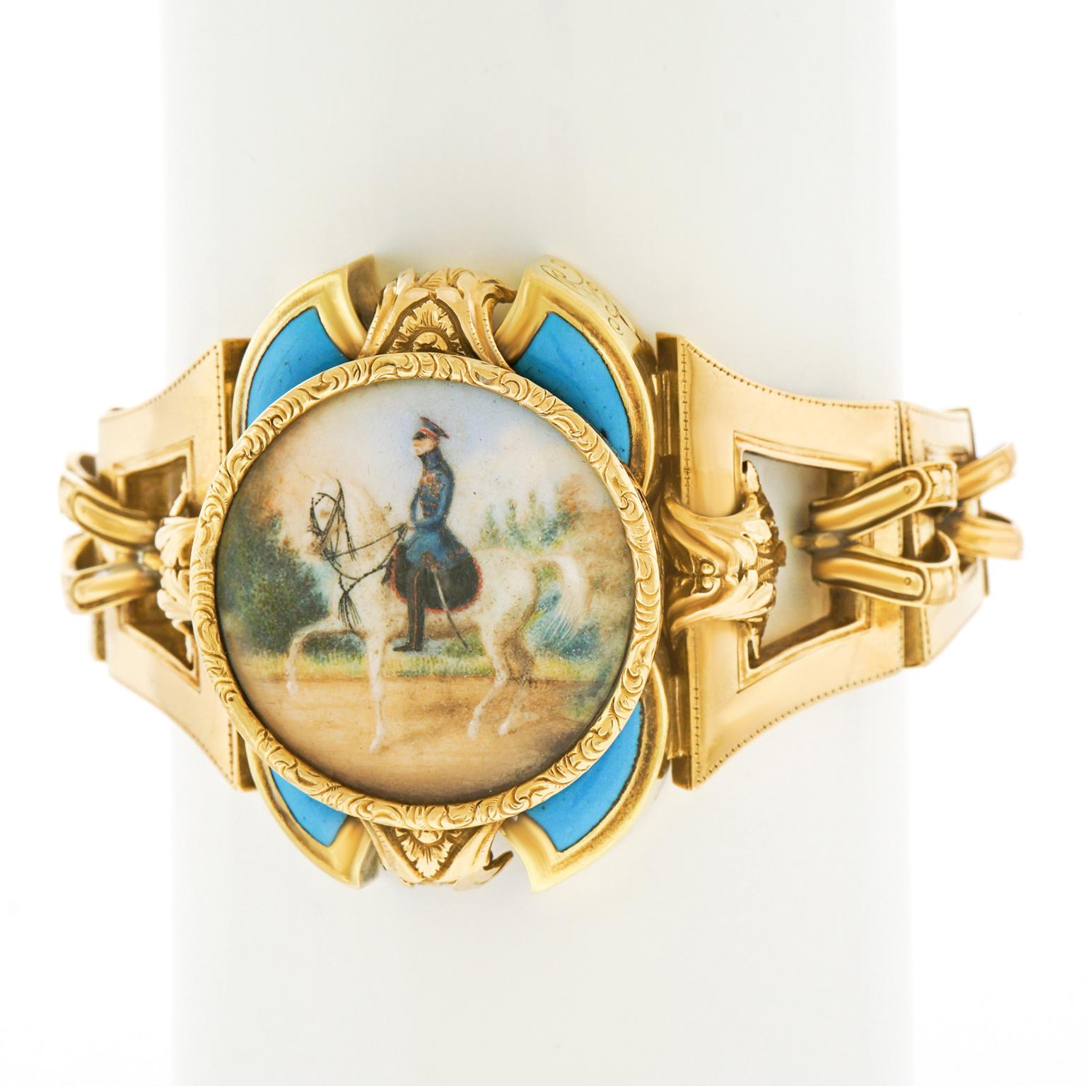 Antique Gold Bracelet with Calvary Officers Portrait 3
