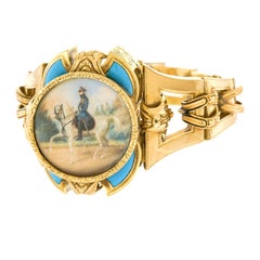 Antique Gold Bracelet with Calvary Officers Portrait