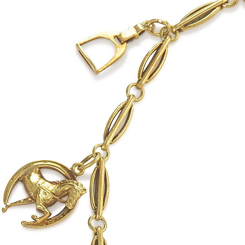 Women's Antique Gold Bracelet with Equestrian Charms by Sloan & Company
