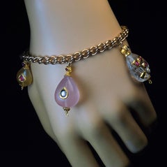 Antique Gold Bracelet with Mughal Jeweled Charms