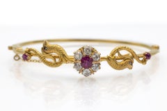 Antique gold bracelet with rubies and diamonds, Austria-Hungary 1872-1922.