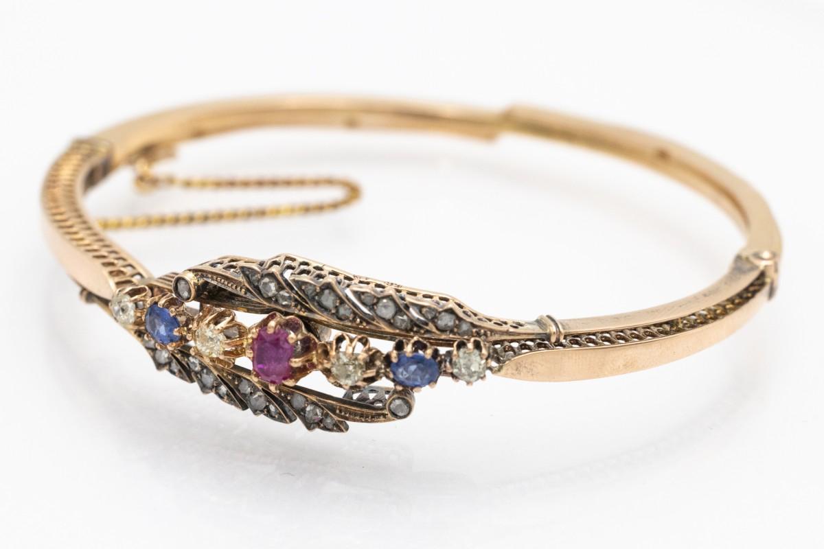 Antique gold bracelet with ruby, sapphires and diamonds, Russia, late XIX cent. 1