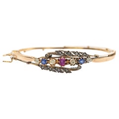 Bracciale antico in oro con rubino, zaffiri e diamanti, Russia, fine XIX secolo.