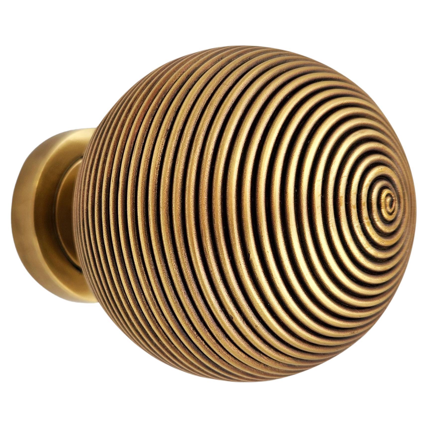 PP/NO/01 Bouton de porte en fil de laiton doré antique en vente