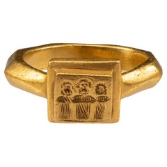 Bague de mariage byzantine en or antique