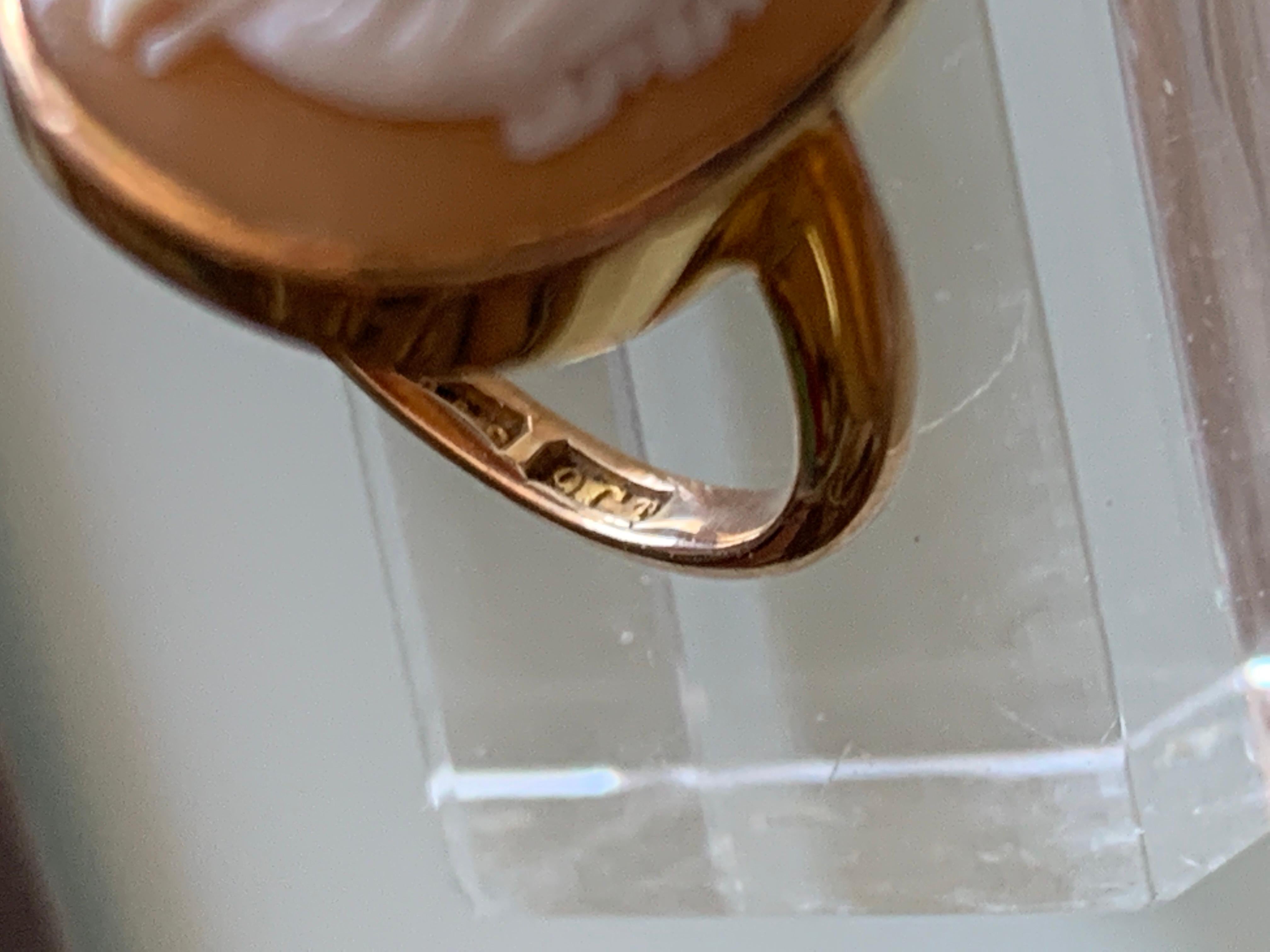 Antique Gold Cameo Ring For Sale 6