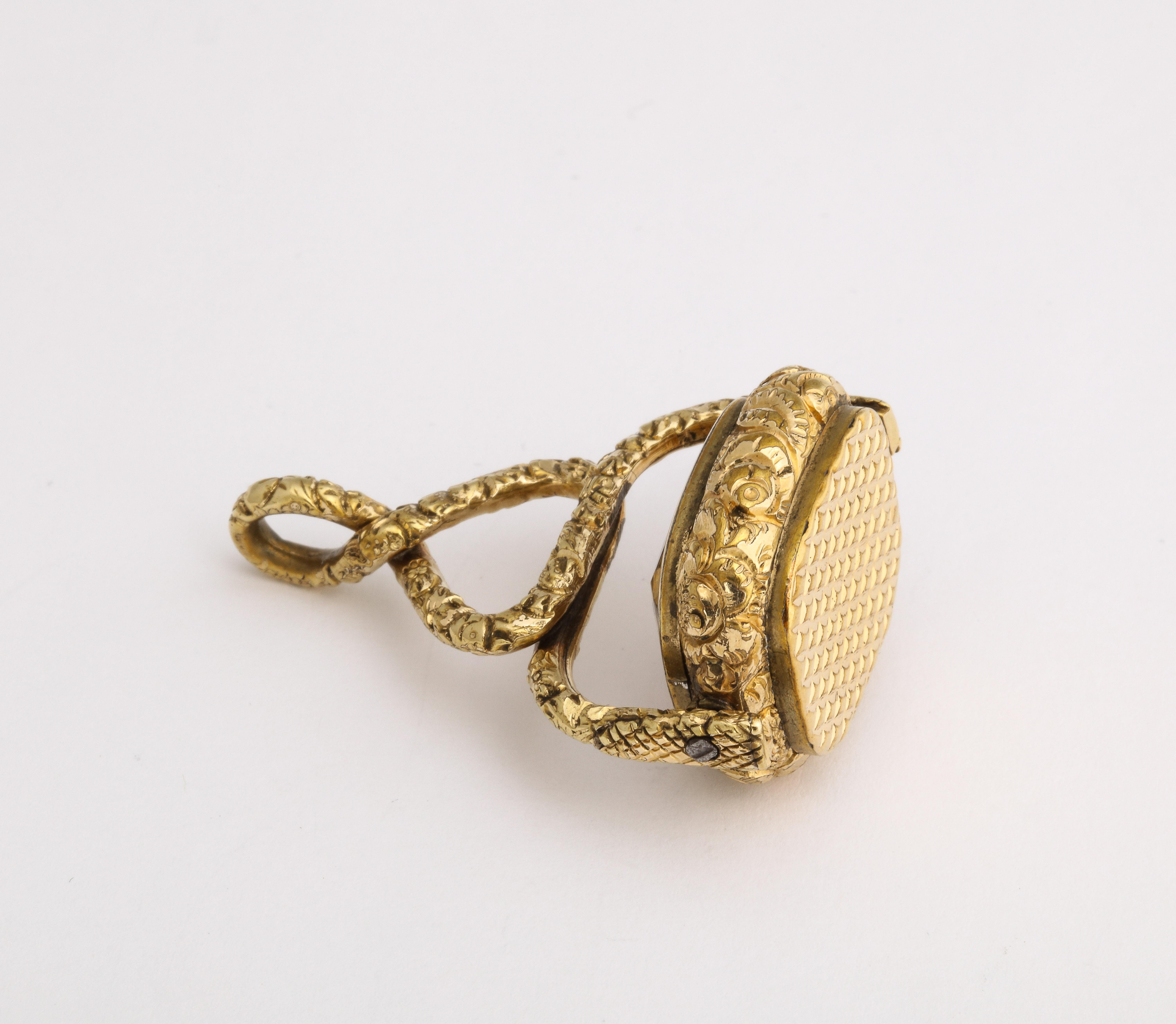 Antique Gold Cased Citrine Spinner Fob 3