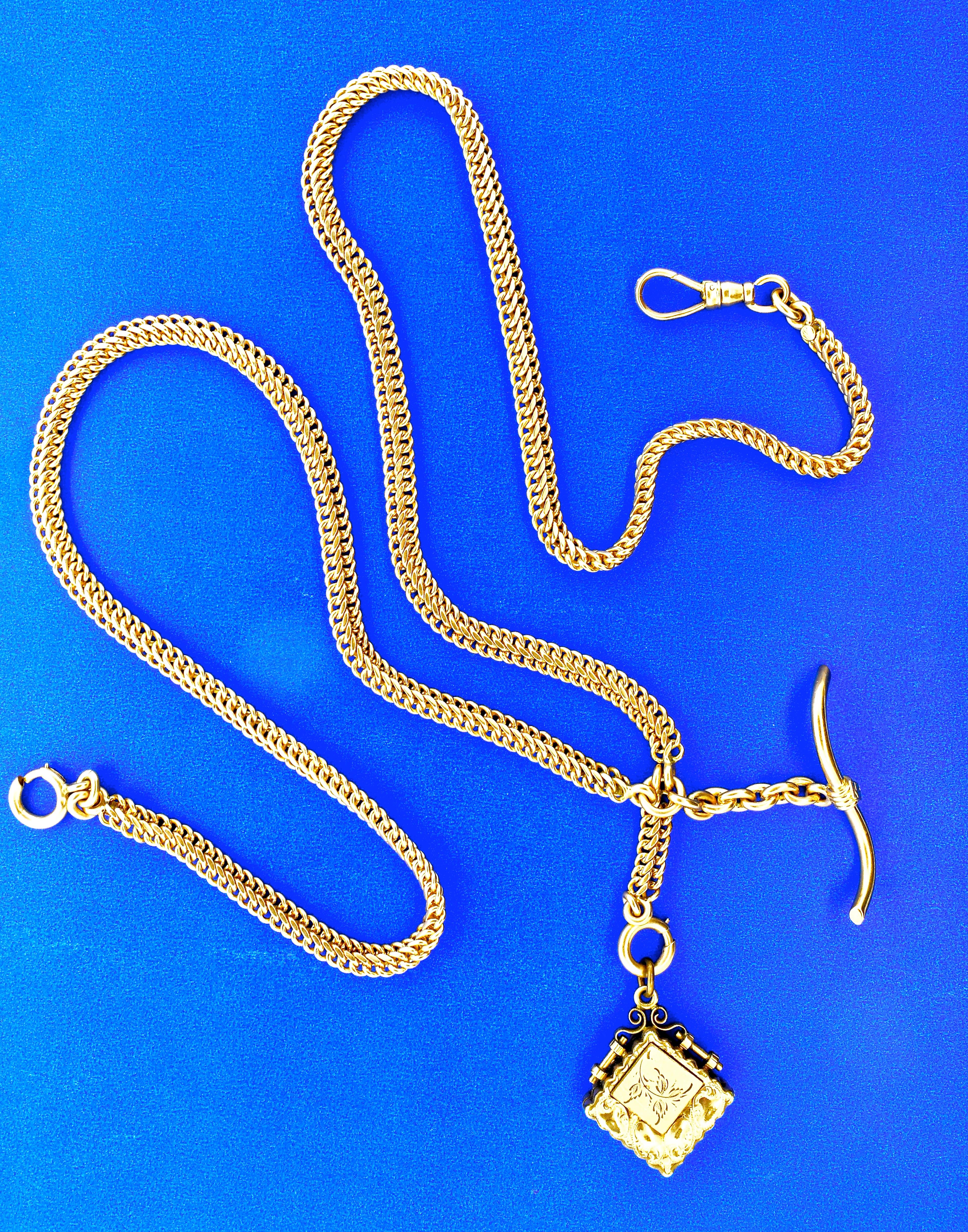 Antique Gold Chain with Fobs, circa 1900 1