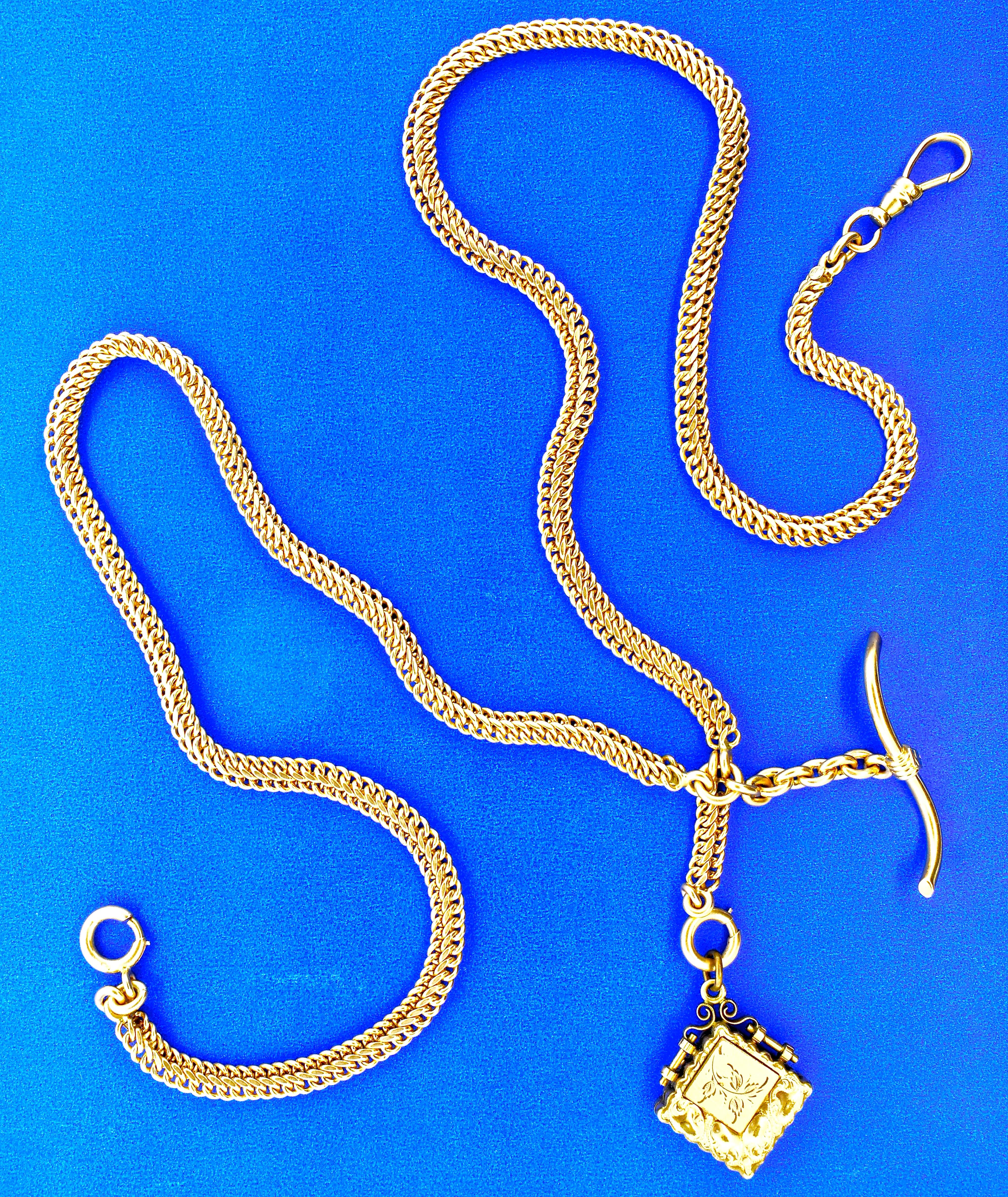 Antique Gold Chain with Fobs, circa 1900 2
