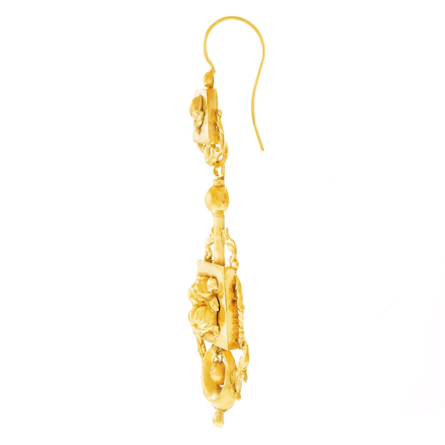 Antique Gold Chandelier Earrings 3