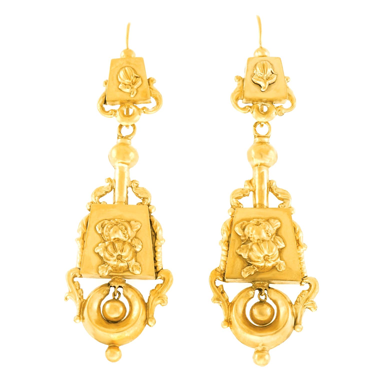 Antique Gold Chandelier Earrings