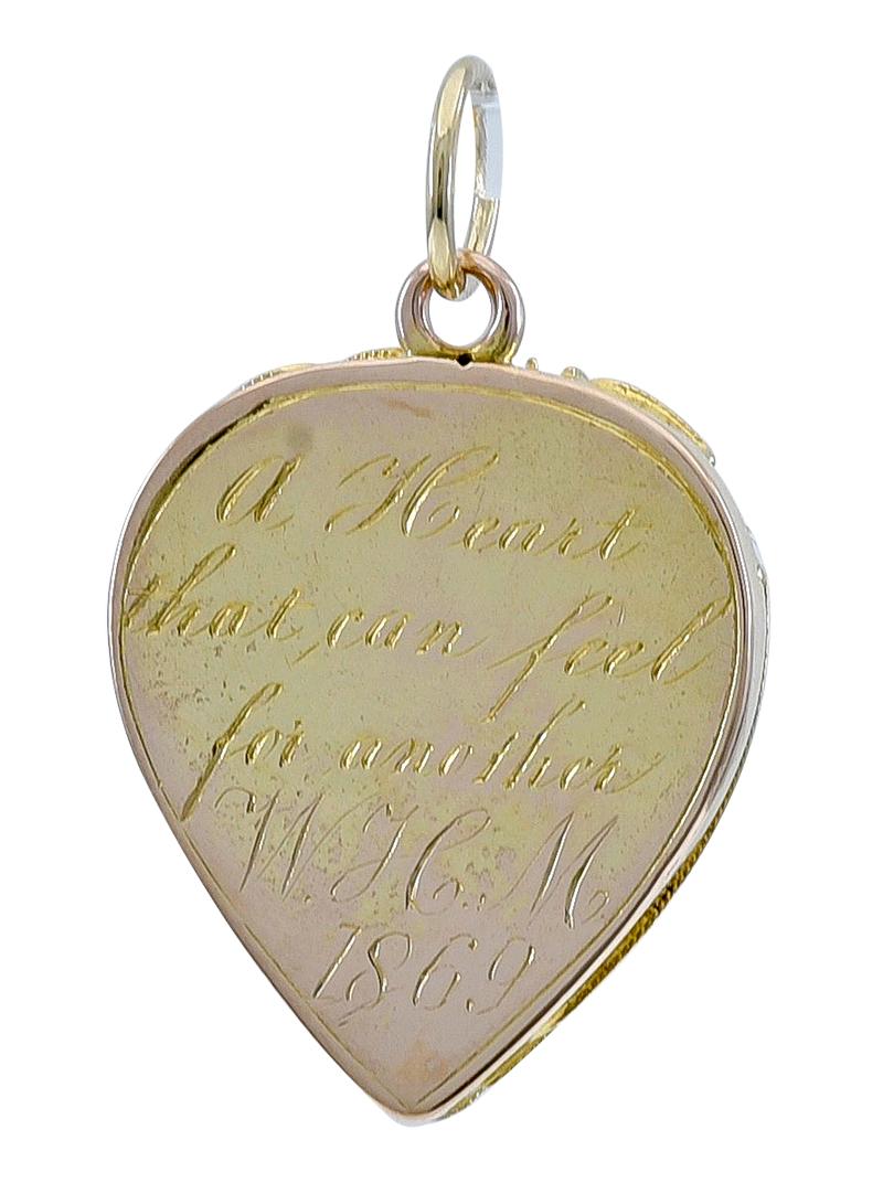 Women's or Men's Antique Gold Charm with Charming Inscription