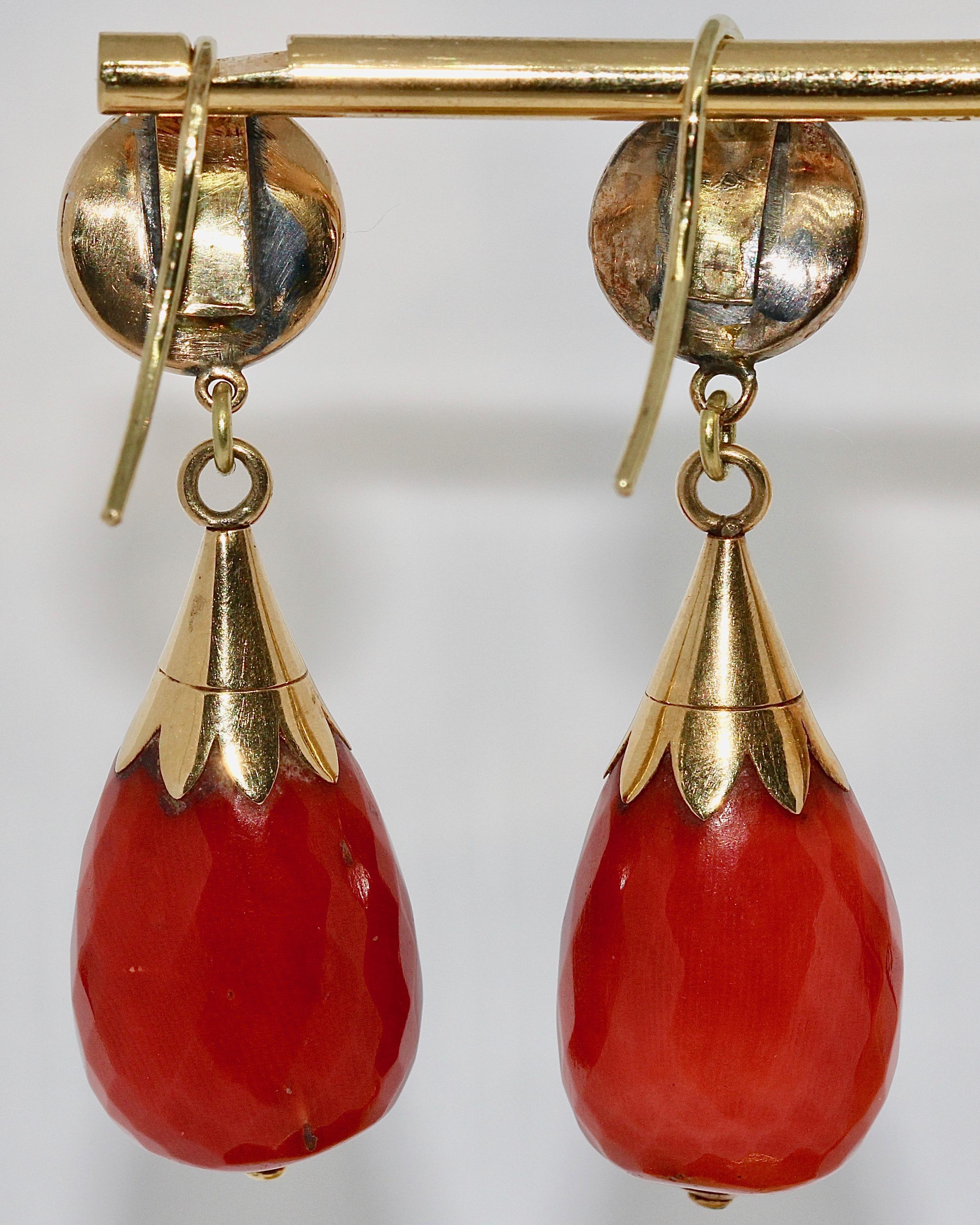 coral gold earrings