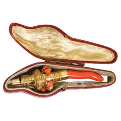 Antique Gold, Coral Teething Rattle Reported To Belonged to Napoleon II C 1880