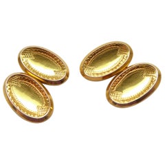 Antique Gold Cufflinks, Hallmarked Chester, 1911