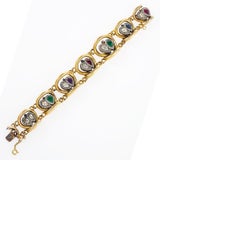 Antique Gold, Diamond and Gem-Set Acrostic Sweetheart Bracelet