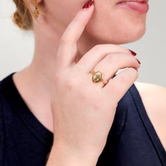 Antique Gold & Diamond Cross Signet Style Ring