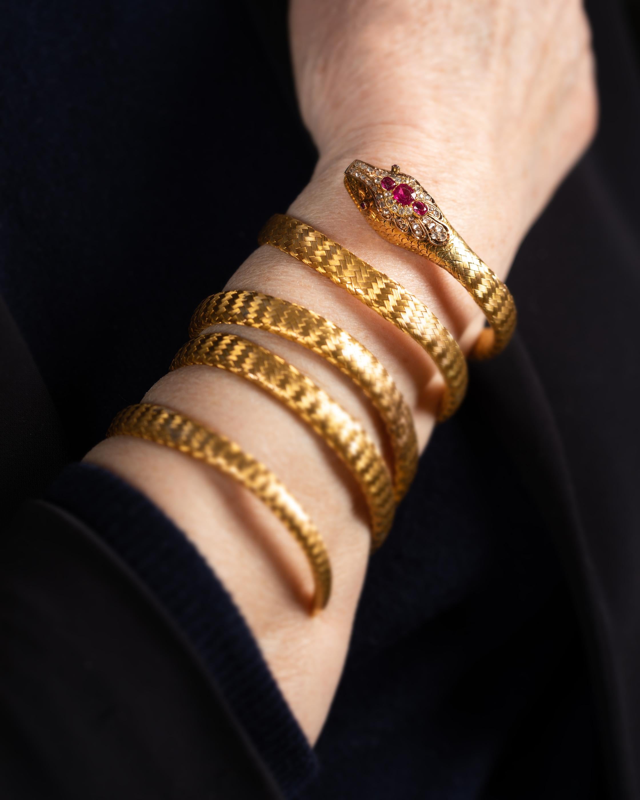 antique snake bracelet gold