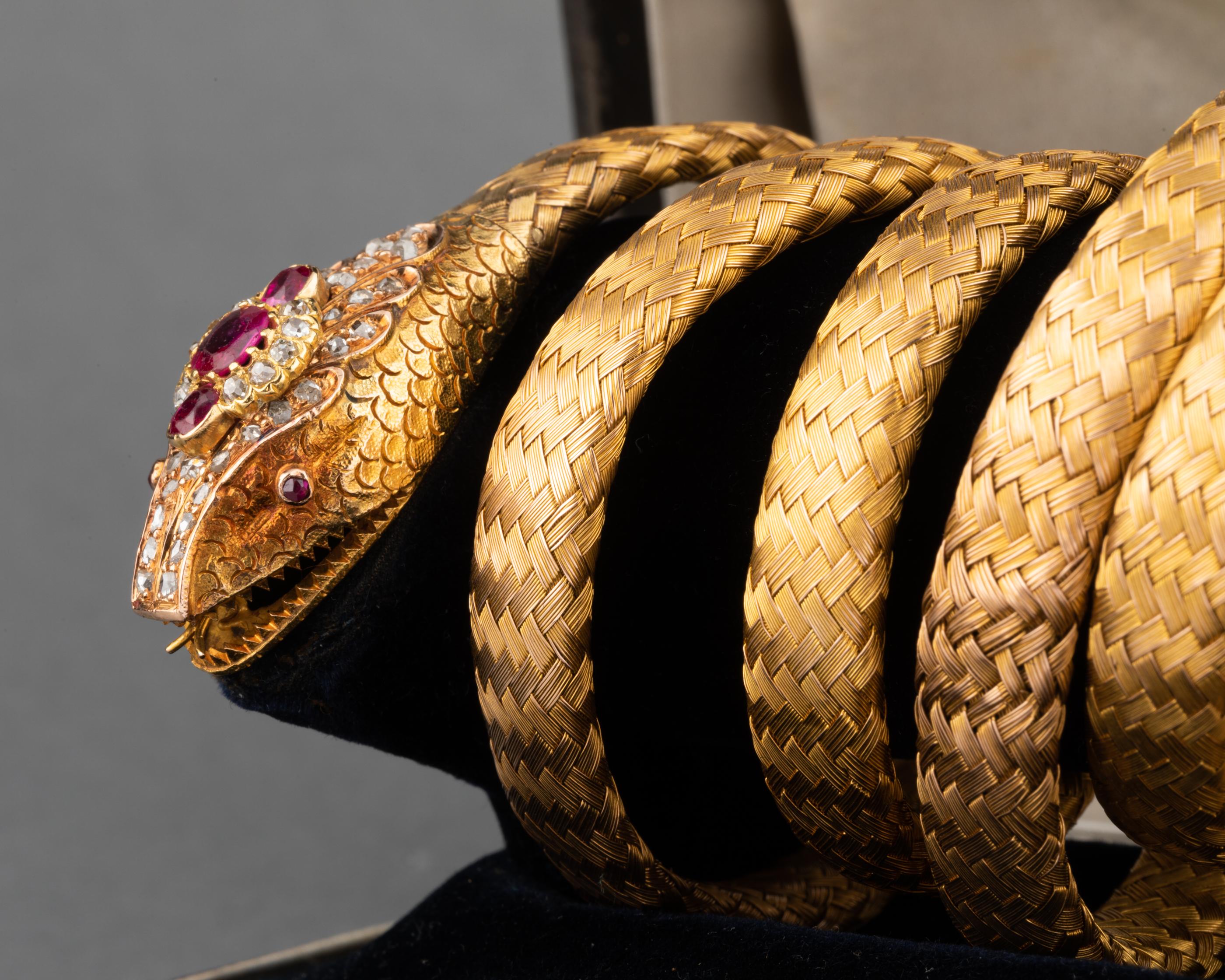 antique gold snake bracelet