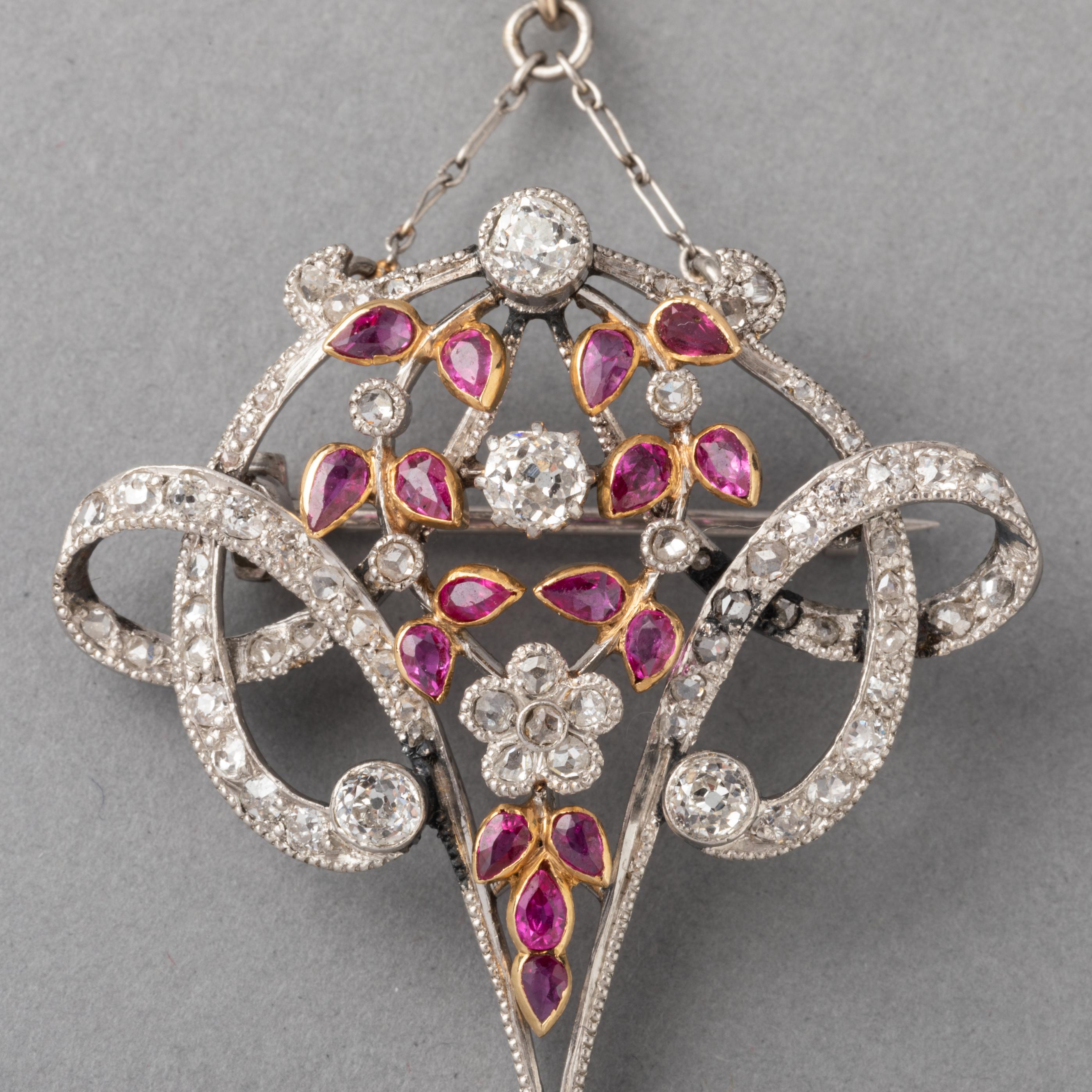 ruby and diamond pendants