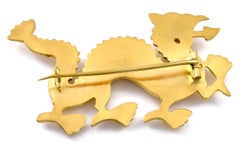 Antique Gold Dragon Brooch