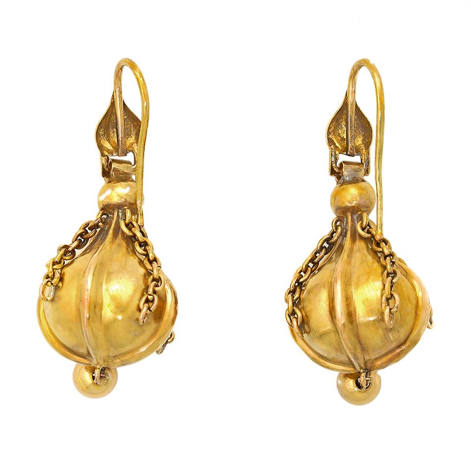 Antike Gold-Tropfen-Ohrringe 2