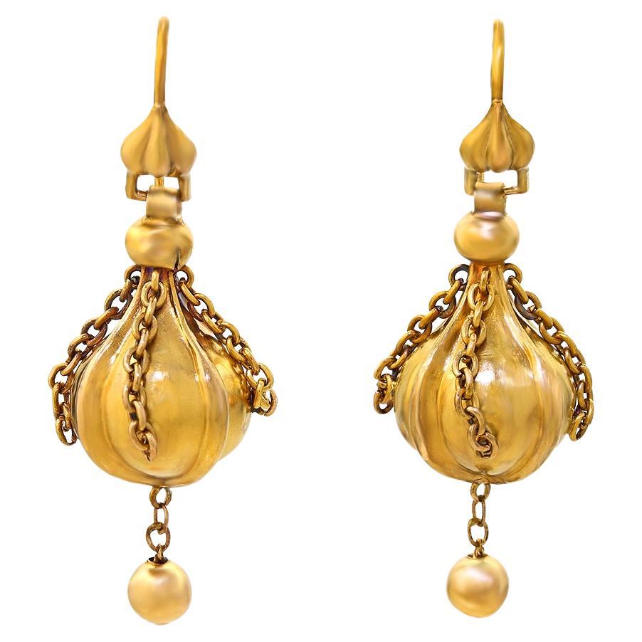 Antique Turquoise Pearl Drop Earrings at 1stDibs